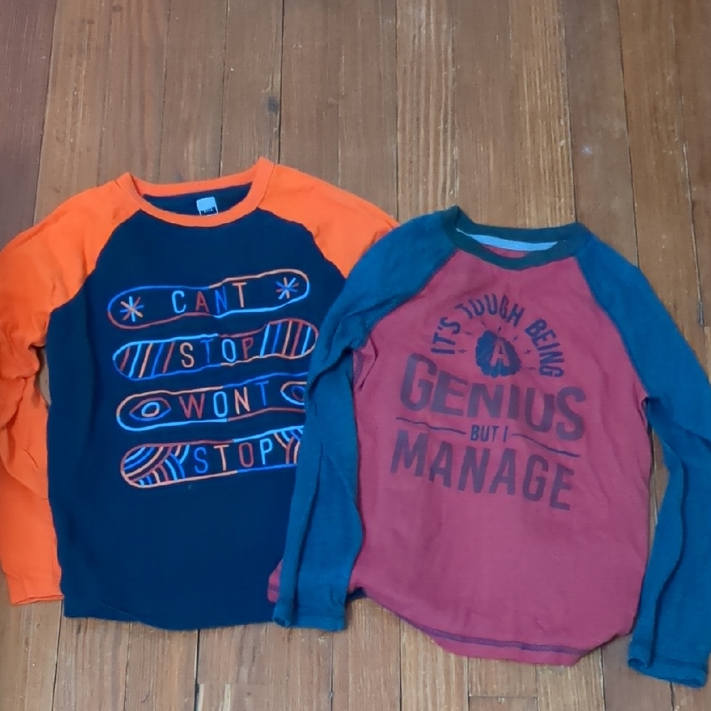 Arizona Jean Company Kids Long Sleeve Tees - Orange and Blue